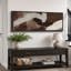 «Grunge Abstract Paint Stroke Effect Mid Mid Century Shape Contemporary Abstract Dynamic Black and White», reproduction encadrée sur toile-96074529-111376750