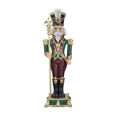35" Christmas Nutcracker with Fleur de Lis