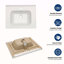 Plateau de meuble-lavabo simple blanc 23,63 po x 18,63 po avec 1 trou de robinet et trop-plein (lavabo seulement)