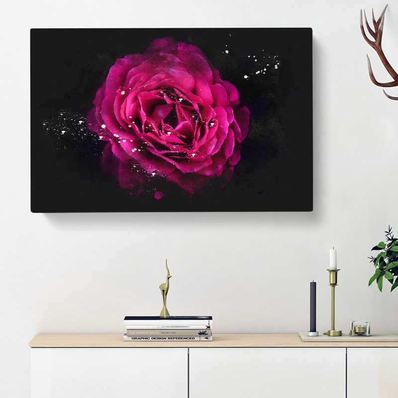 Fuscia Pink Carnation - Wrapped Canvas Painting, 40cm H x 60cm W x 4cm D
