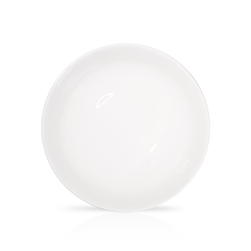 Assiette à apéritif plate 14 pouces - Petite assiette en porcelaine blanc perle pour les collations et les fruits