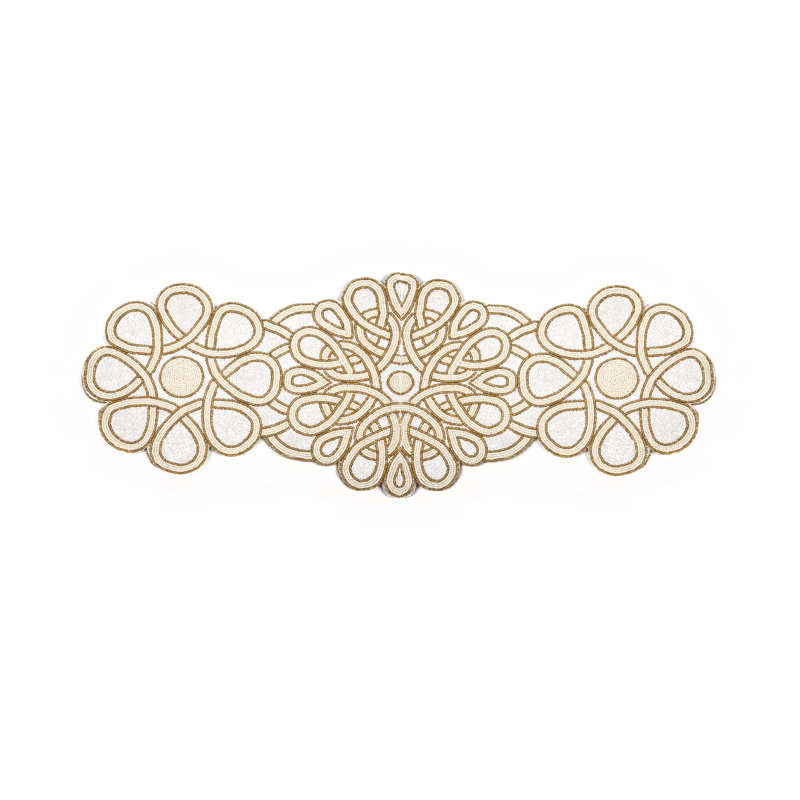 Small White And Tan Flower Runner