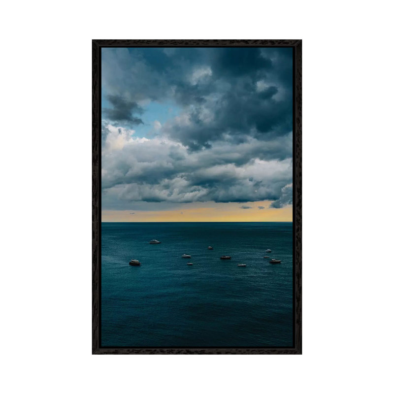 Stormy Amalfi Coast III by Bethany Young - Print on Canvas, Black Framed, 101.6cm H x 66.04cm W x 3.81cm D
