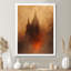 «Grey Orange Winter Mystic Moon On Dracula Caslte», art mural châteaux-1639580155-1878355510