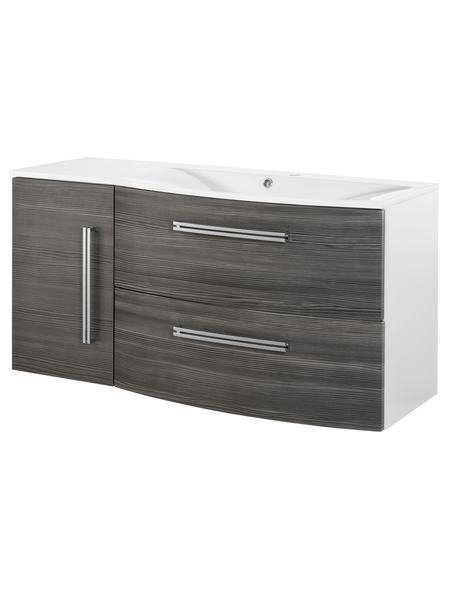 Lugano 1150mm Wall Hung Single Vanity Unit, Anthrazit / Weiß