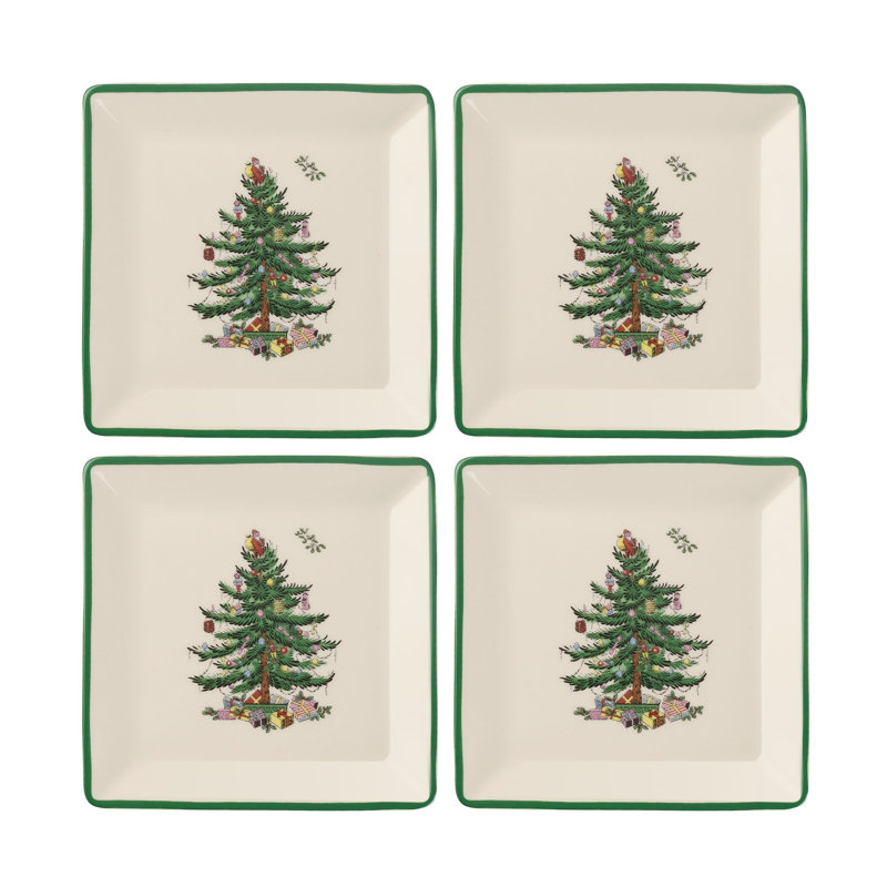 Spode Christmas Tree Tidbit Plates 5"
