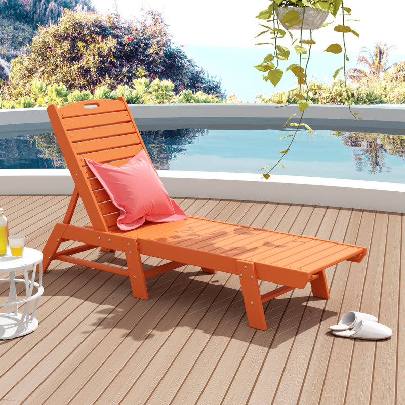 Chaise longue d'extérieur en PEHD Laguna, Orange
