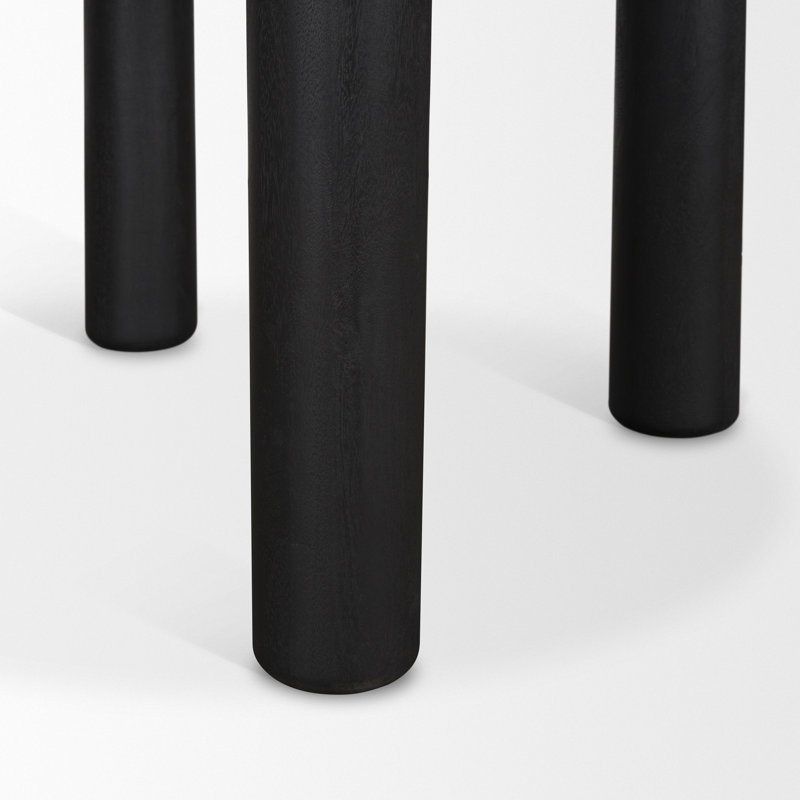 Soma Textured Black Acacia Wood Round Dining Table