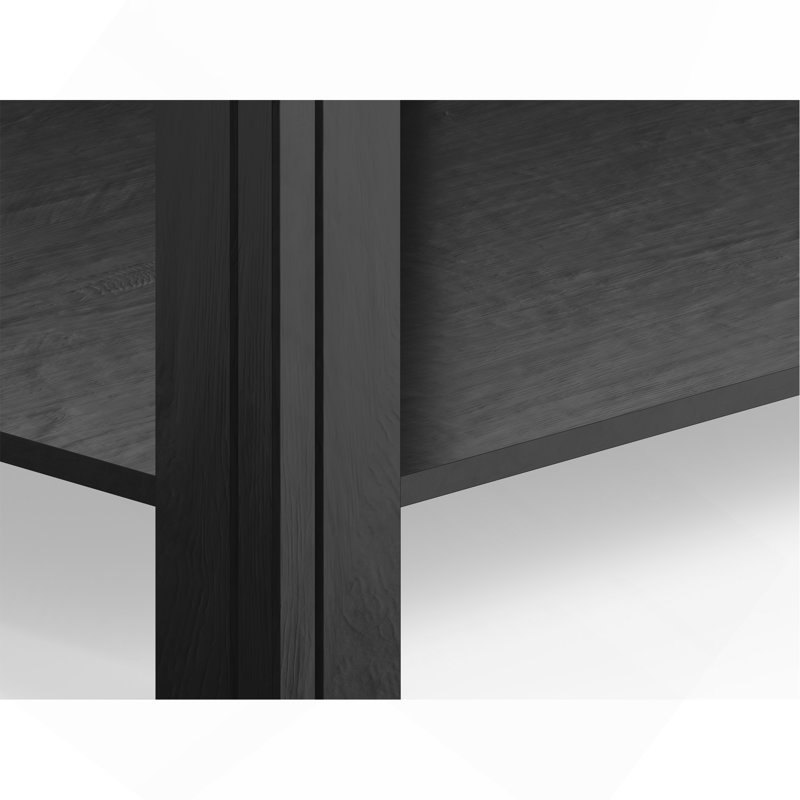 Table d'appoint de 24 pouces avec tablette inférieure, aucun assemblage requis, placages et placages en aulne noueux, design urbain rustique