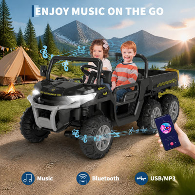 24V Kids Ride-On Dump Truck, 4WD Electric Toy Vehicle with Parent Remote Control, Electric Dump Bed & Included Shovel for Backyard Outdoor Play