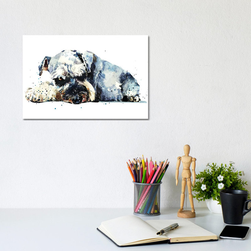 Schnauzer - Wrapped Canvas Painting, 20.32cm H x 30.48cm W