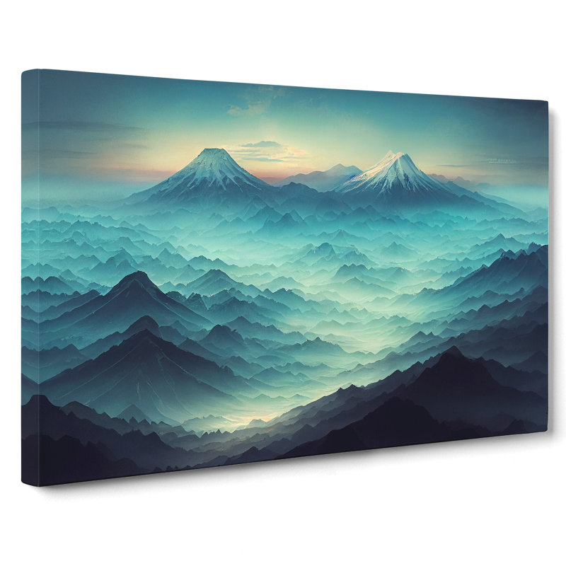 Extravagant Japanese Mountains - Wrapped Canvas, 35cm H x 50cm W x 3cm D