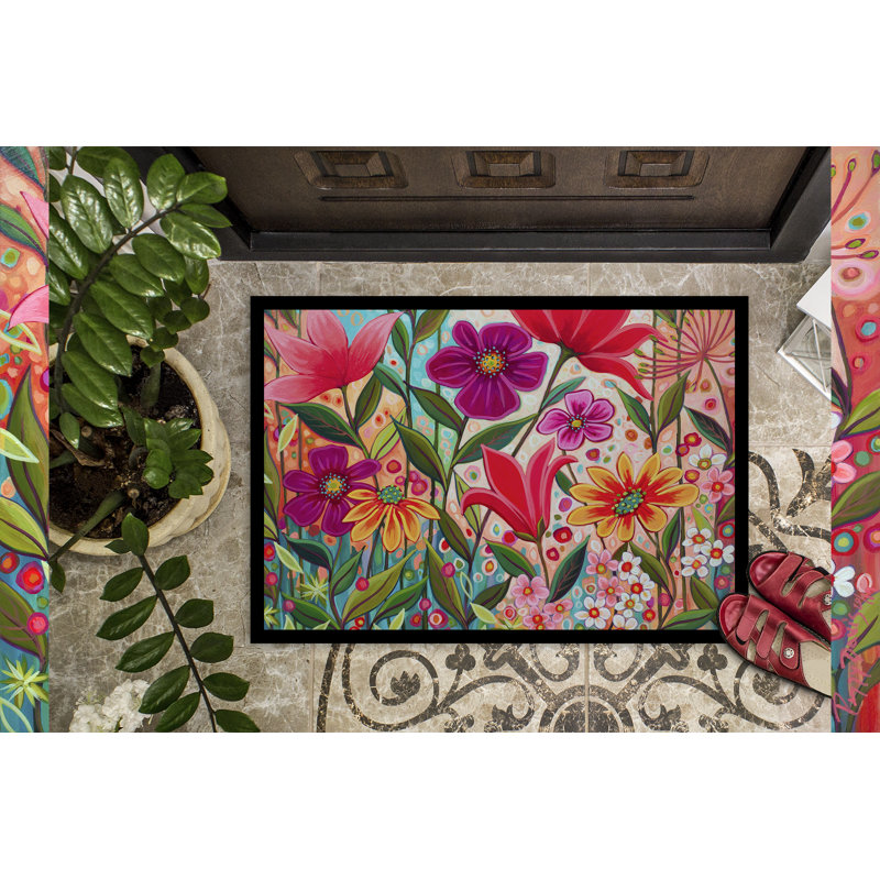 Guerrina Non-Slip Doormat, Fanciful Flowers