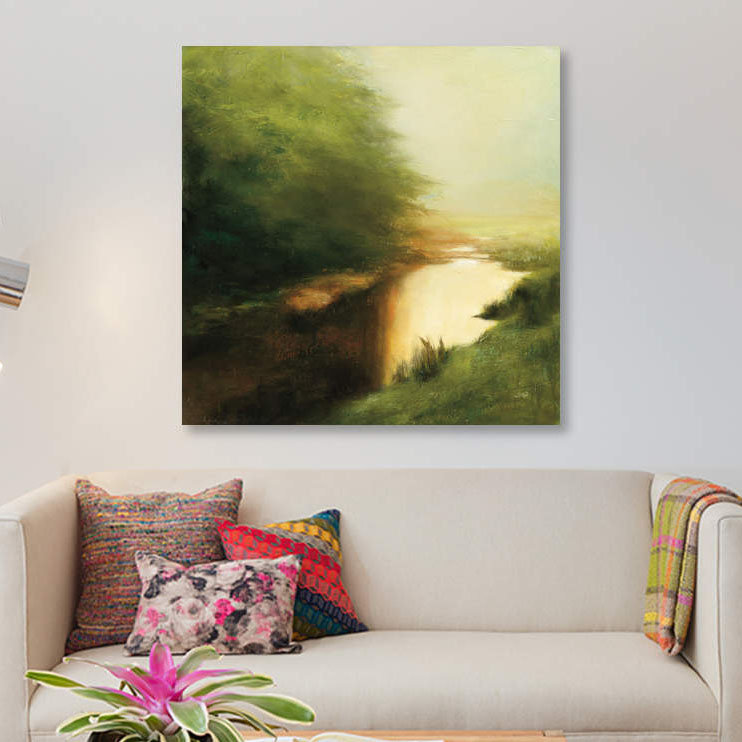 « spring matinée », impression sur toile, H 37 po x l 37 po x P 1,5 po, Pas de tapis, Toile tendue