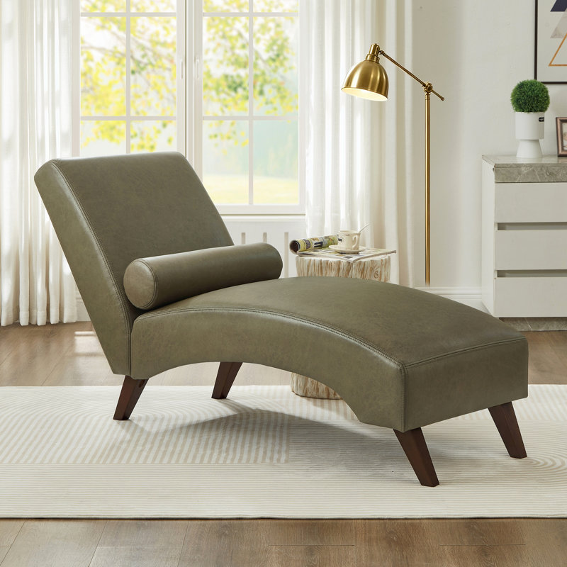 Méridienne avec tissu technique et traversin, Olive Green