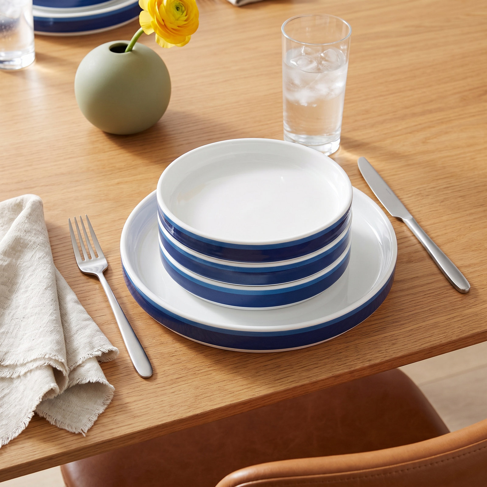 Noritake Colorstax Stripe Small Plates 6", Blue