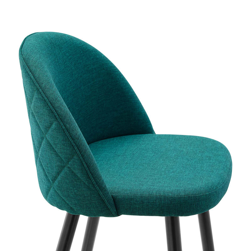 Cordial Bar Stools - Set of 2, Teal Fabric, Counter Stool (25" Seat Height)