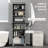 Tall Narrow Bathroom Storage Cabinet With Doors And Shelf Adjustability, Freestanding Bathroom Linen Cabinet With 2 Cabinets And Countertop, Bathroom Floor Cabinet, Gray-1753176949