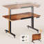 Bureau debout électrique, bureau d'ordinateur inclinable et mobile à 180 ° réglable en hauteur avec roulettes pour le dessin / l'écriture / les jeux / le bureau / le bureau personnel / petit espace, brun rustique-1902520818-1906026356