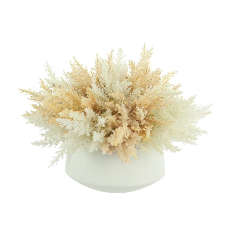 Assortiment de pampas dans un vase en céramique