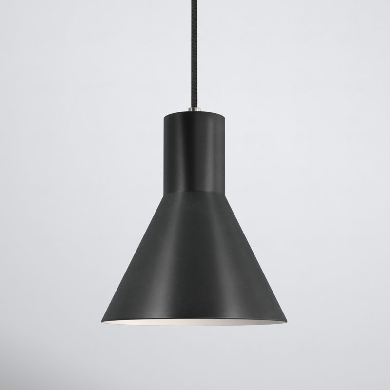 Byers 1-Light Dimmable Cone Pendant, Brushed Nickel, No