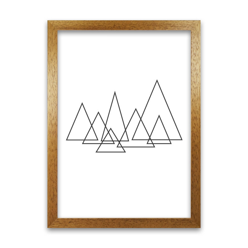 Geometric Triangle Poster Original - Print, Oak Frame, 84cm H x 59cm W x 3cm D