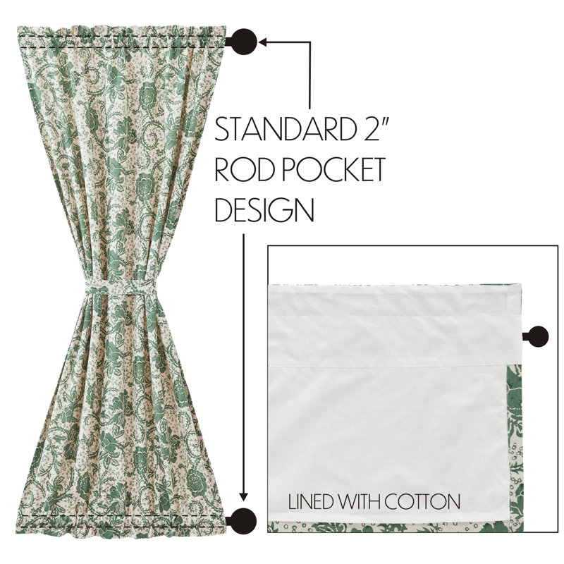 Panneau de rideau simple à passe-tringle 100% coton Cowlington, L 40 po x L 72 po
