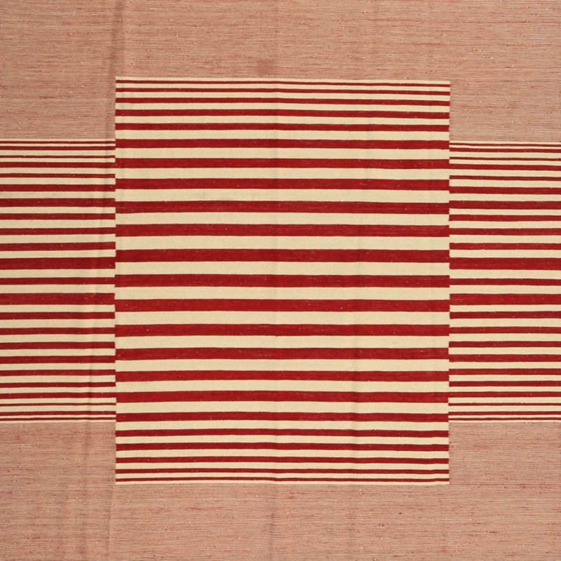 Tapis de zone rouge contemporaine, Carré 5 pi