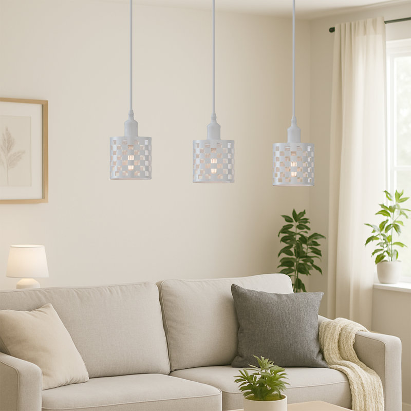 Timmer 3 - Light Kitchen Island Pendant, White