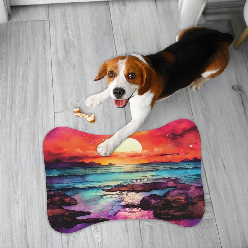 Sunset Tones - 1 Piece Bone Shape Feeding Mat