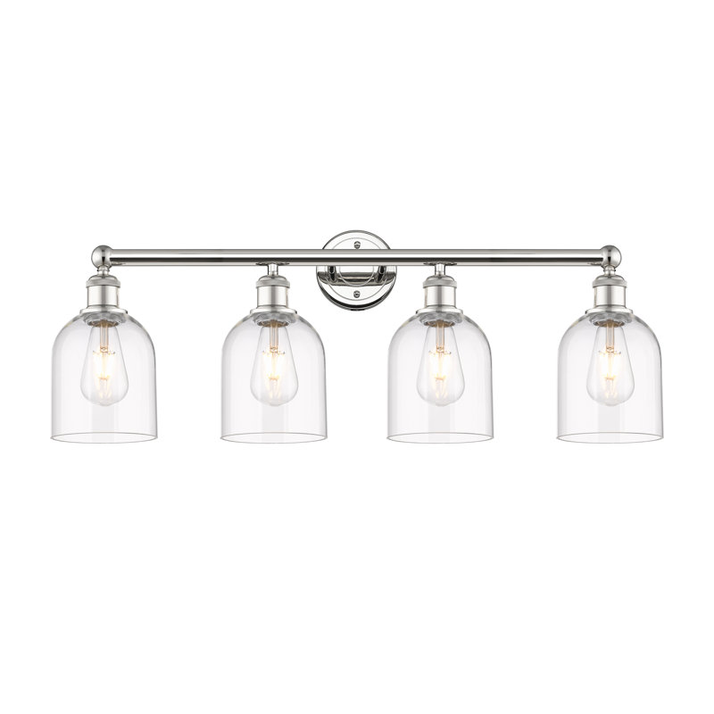Éclairage pour salle de bain 4 lumières Bella, Transparent, Nickel poli