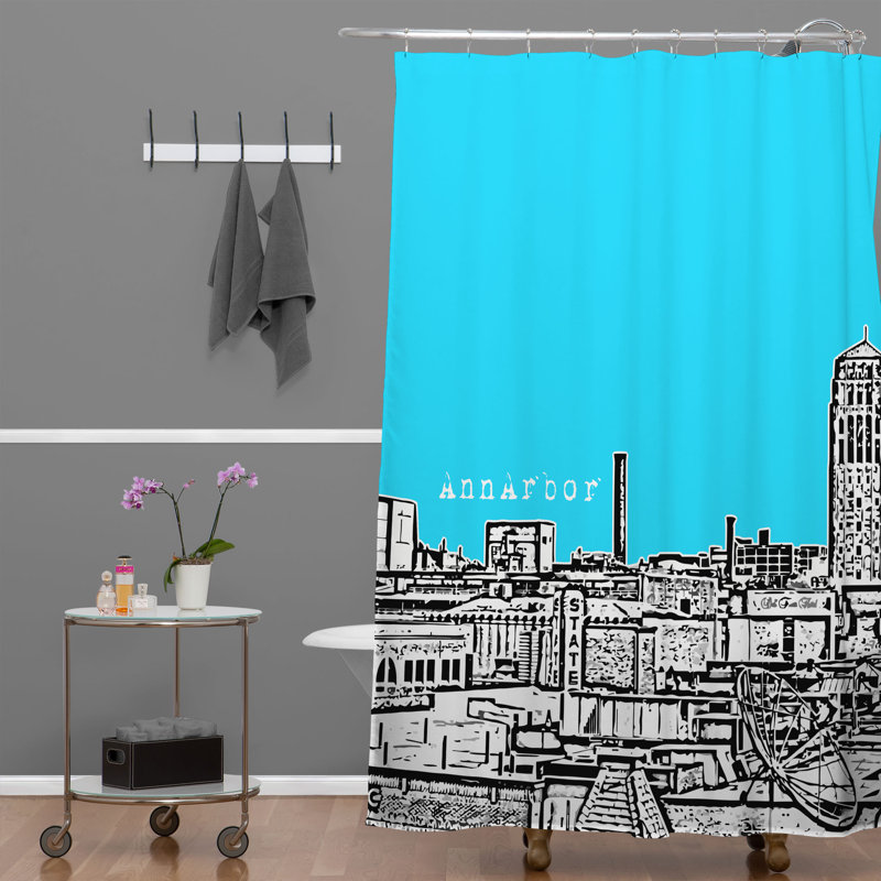 Bird Ave Modern Shower Curtain, Sky