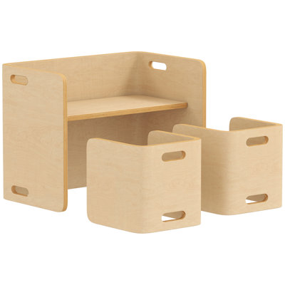 Table et chaise en bois pour enfants, réglable en hauteur
