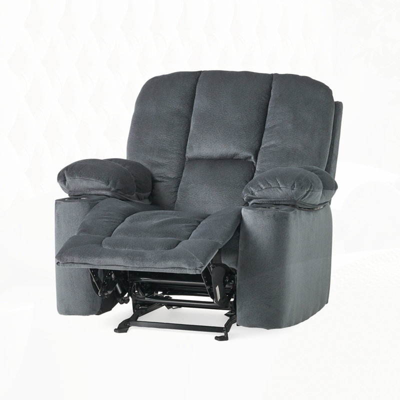 Luxurious Manual Recliner Chair, Silver