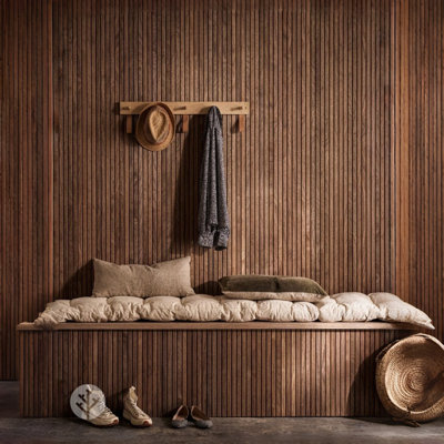 118" ×11.8" 3D Flexible Slat Wall Panels for Interior Wall Décor Oiled Walnut Wall Slat (2 Pack/19.4 sq.ft)