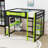 Full Size Wooden Gaming Loft Bed with RGB Lighting and Versatile Study Hub,Desk-1152280850