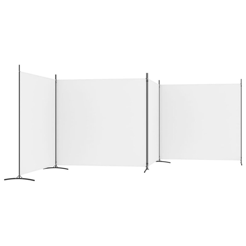 Kyen 457.2cm H Folding Room Divider, White, 4, 180cm H x 698cm W