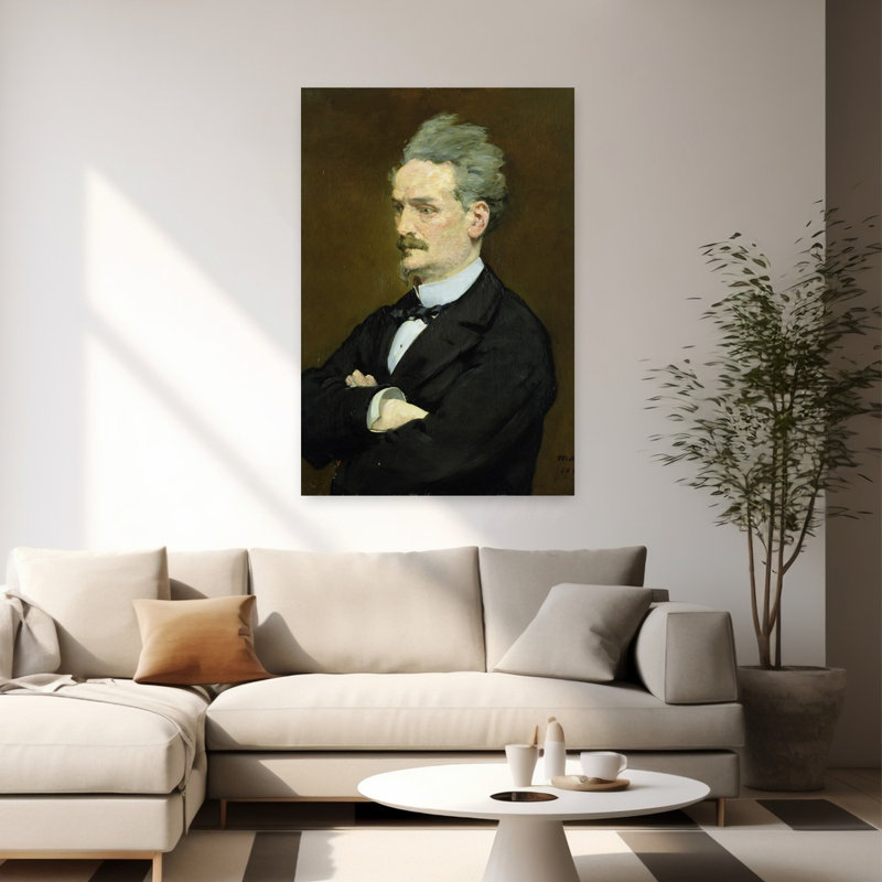 Le journaliste Henri Rochefort, 1881. Portrait abstrait impressionniste contemporain. Estampe murale., H 60 po x l 40 po