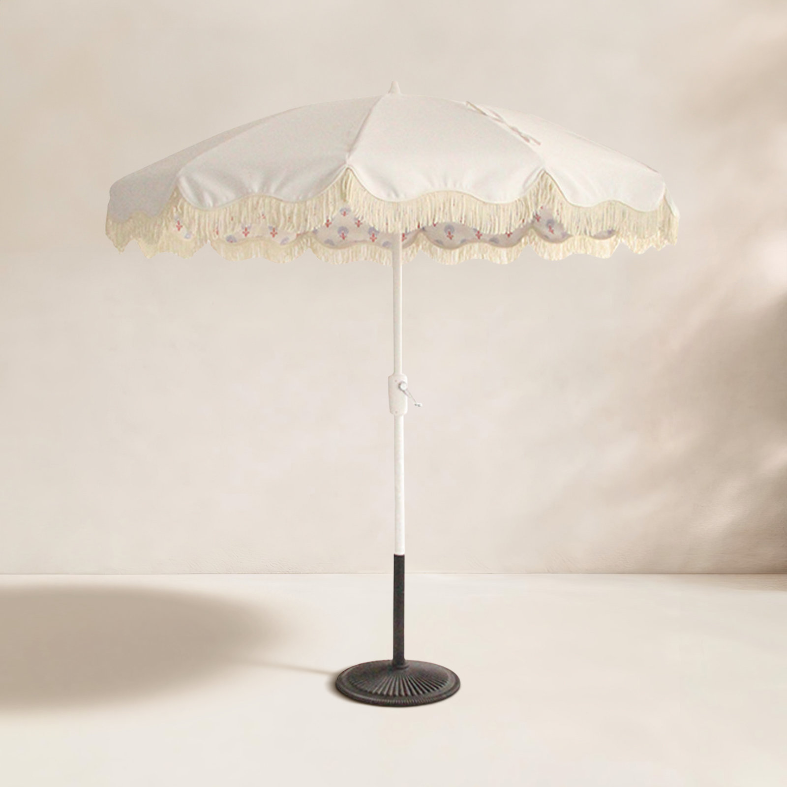 Lillie 7.5' Sunbrella® Market Umbrella, White/Mira Bluebell