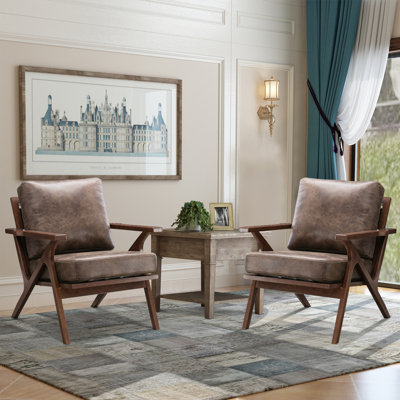 Fauteuil en similicuir avec structure en bois massif Joichiro 
