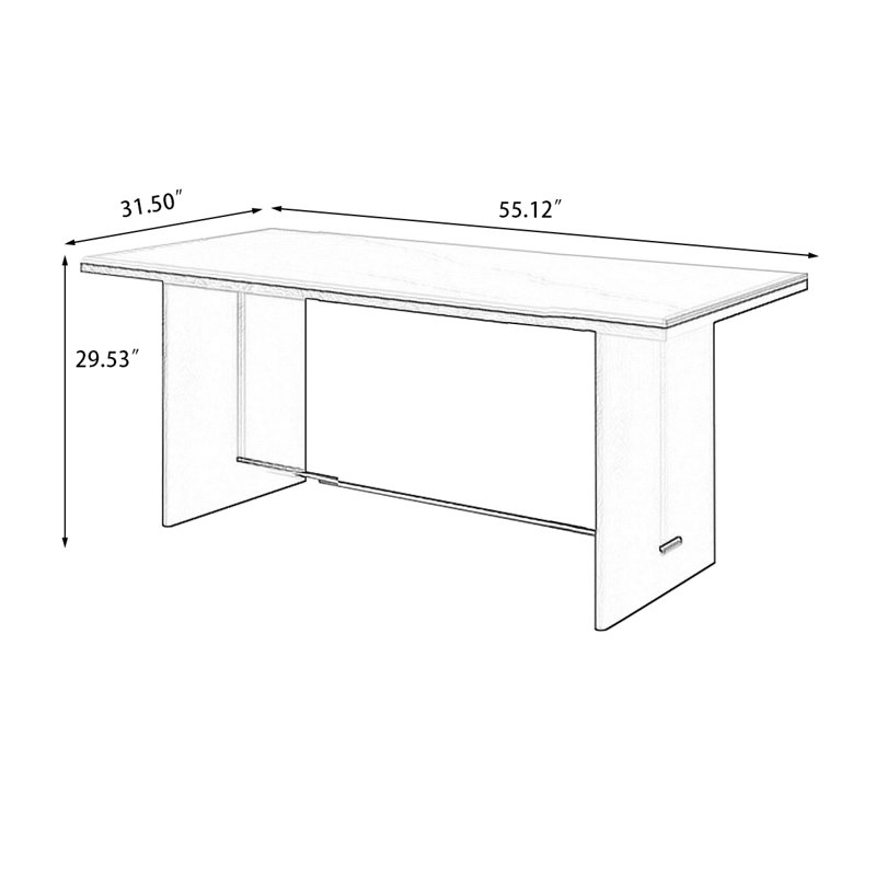Black Rectangular Stone Butterfly Leaf Dining Table, 29.53"H x 55.12"L x 31.5"W