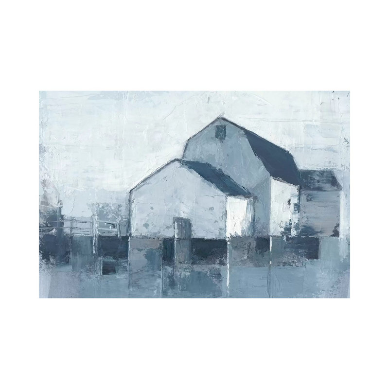 "Indigo Barns II" par Ethan Harper, reproduction d’art, Pas de tapis, Toile tendue, H 8 po x l 12 po x P 0,75 po