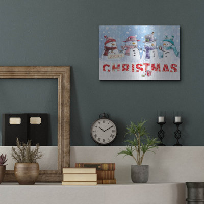 'Snowman Family' by Elle Media Group Ltd Metal Wall Art, 16" x 12"