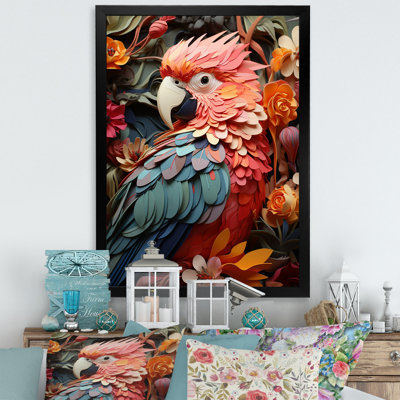 Perroquets plumes des tropiques sur toile