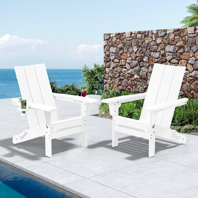 Chaise Adirondack pliante Wolak avec porte-gobelet