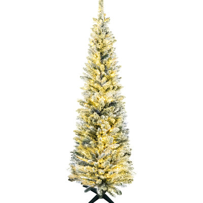 Arbre artificiel 170 lumières à DEL blanc chaud, H 70,75 po, 390 pointes, tracas - décoration de Noël de 6 pi de hauteur