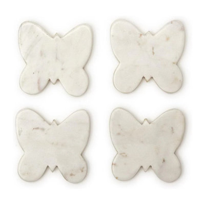 Set of 4 Marble Butterfly Coasters