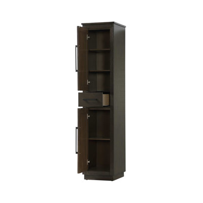 16 inch Bath Storage Cabinet in Chocolate Oak