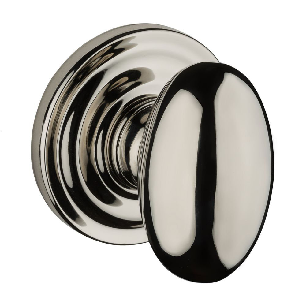 Ellipse Single Dummy Door Knob with Traditional Round Rose Baldwin 