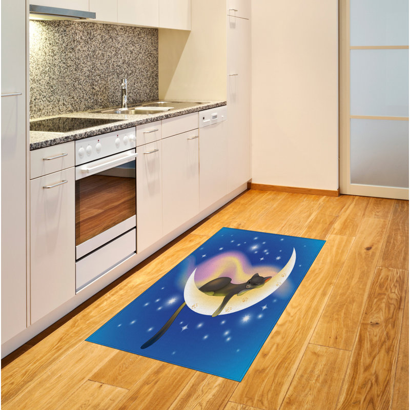 Cat Cartoon High Density Long Fiber Poly Threads Decorative Area Rug Carpet, Rectangle 2'7" x 5'